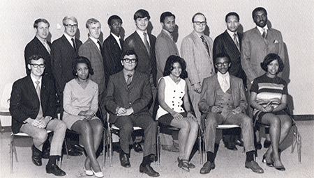 T - Delta Pi charter members with guests and KKPsi colony officers (1970)